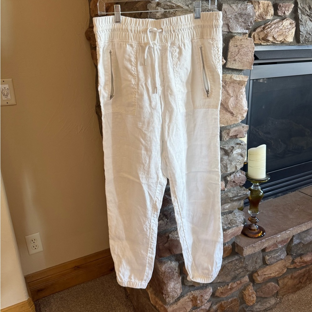 Drawstring Linen-Blend Pants - Picture 2 of 8